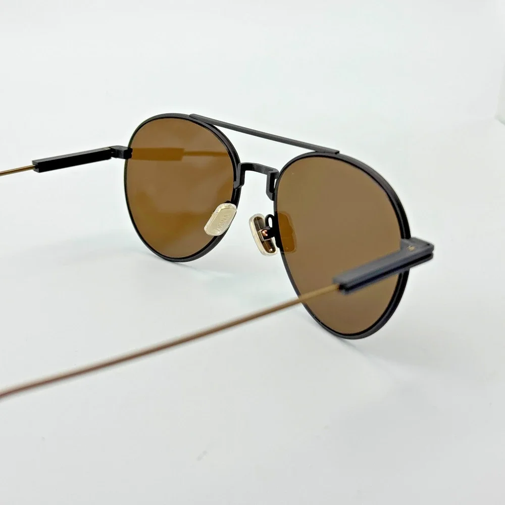 Ermenegildo Zegna Sunglasses EZ0288 49E Matte Dark Brown Aviator Brown Lens 55mm